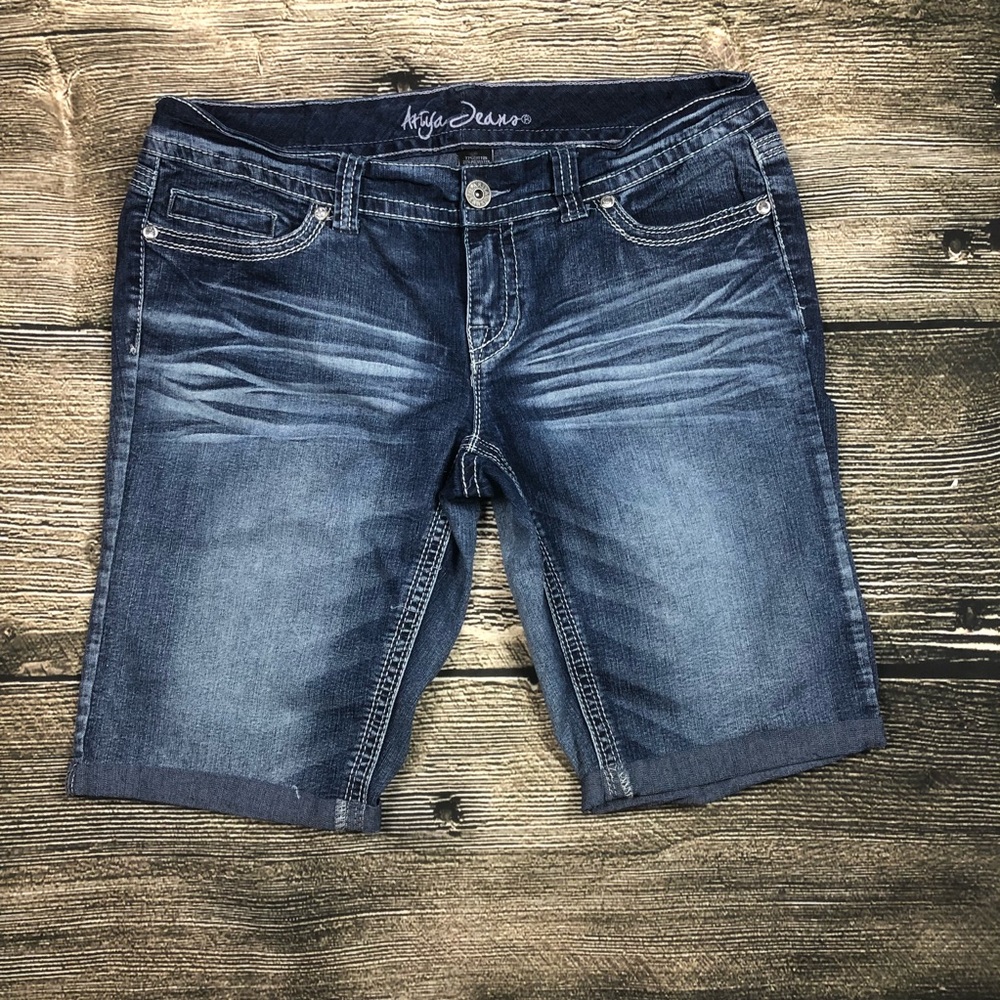 Ariya Cuffed Denim Bermuda Shorts